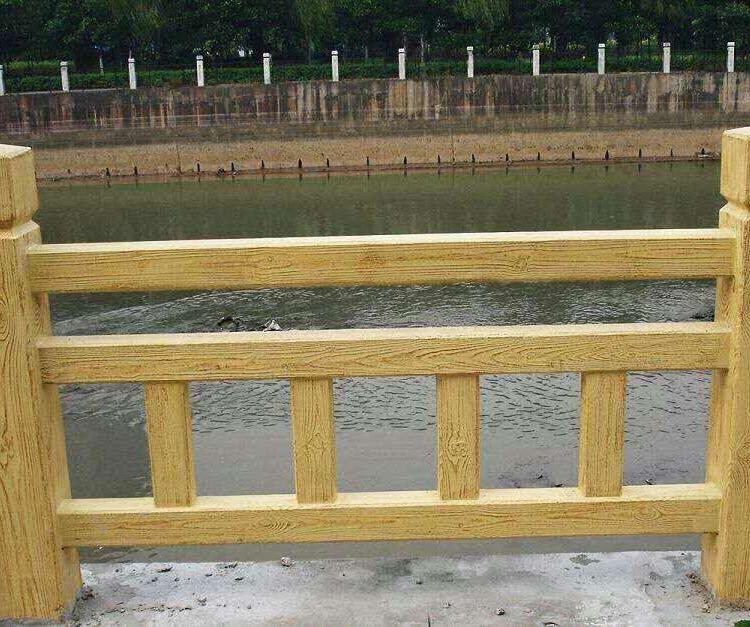 厂家定制水泥仿木仿竹护栏 河道绿化庭院景区防护栅栏 河堤隔离栏