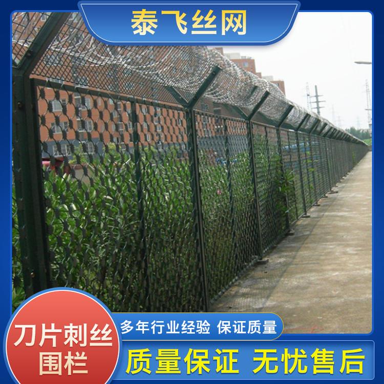 泰飞丝网 刀片刺丝围栏  刀片刺丝监狱护栏网刺丝滚笼防护围栏