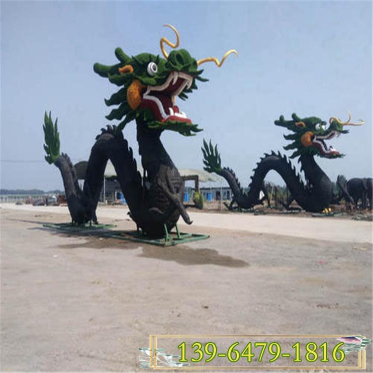 五色草绿色雕塑 节假日景观花柱 立体仿真组合植物龙造型