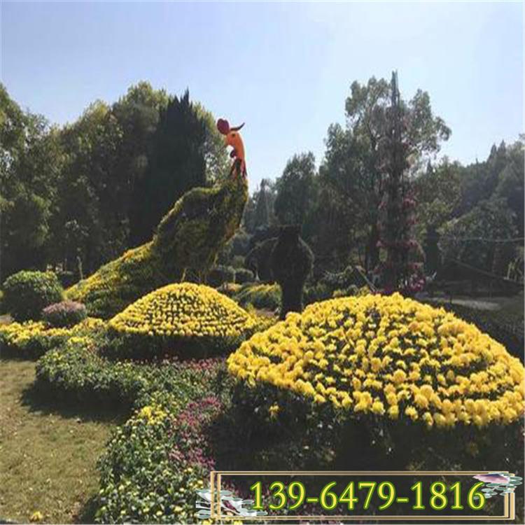 城市美化庆典花球花柱 定制批发 立体绿雕菊花展造型