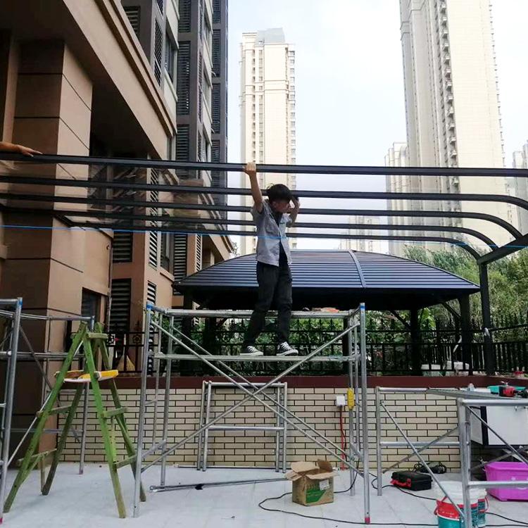 辽阳雨棚生产 辽阳抗压铝合金车棚 精恒铝业