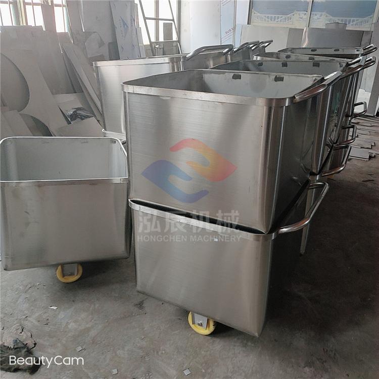 泓辰200L不锈钢料斗车批发 肉馅周转料斗车 物料运输小料车