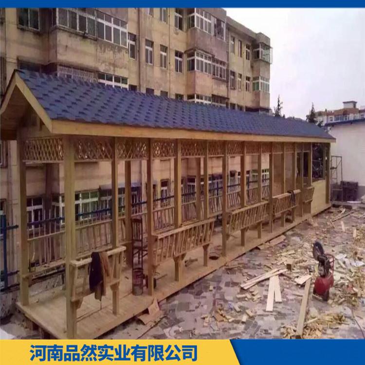 设计户外仿古木长廊 休闲防腐木木长廊厂家 物美价廉 不易变形