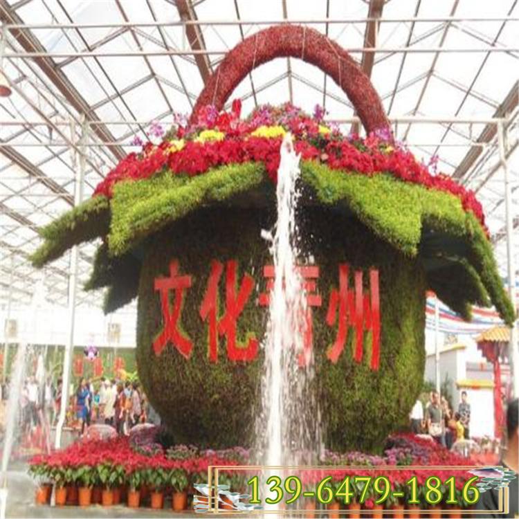 国庆租摆 大型广场花球景观花柱 铁艺造型绿雕花箱 景观造型生产厂家