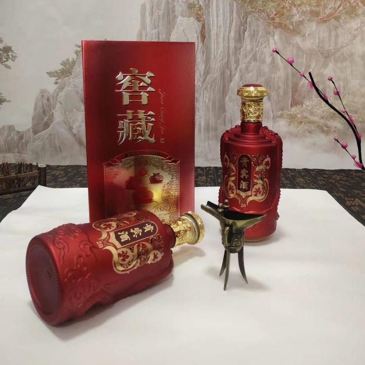 喷釉玻璃酒瓶通货包装  富兴酒类包装