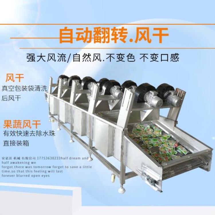 全自动果蔬气泡清洗机辣椒中药材清洗设备蓝莓葡萄清洗风干流水线