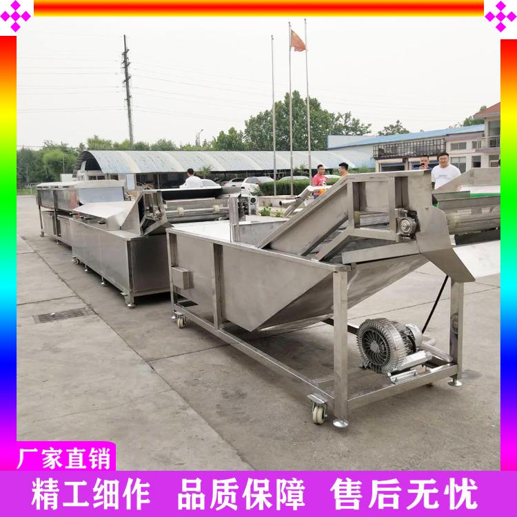 胡椒清洗流水线 鲜花椒杀青保鲜机 冷却灭菌成套加工设备 秋葵气泡喷淋清洗机