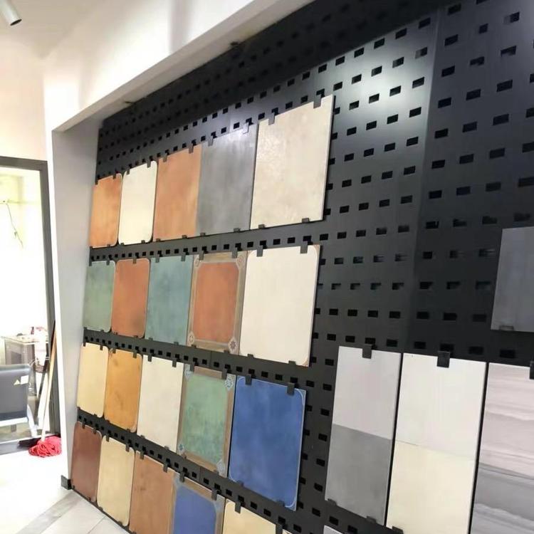 冲孔板瓷砖展示架 瓷砖挂钩洞洞板展厅专用 陶瓷挂钩展示架