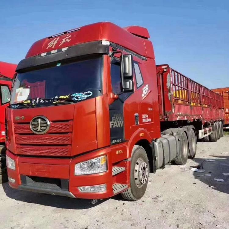 出售二手货车解放J6 牵引半挂车 13米高栏 国5排放 带全保 可提档 可按揭 首付8万