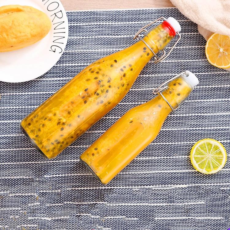 乐扣瓶 密封果汁玻璃瓶 卡口泡酒瓶 防漏酵素瓶 圆牛奶瓶 可印字