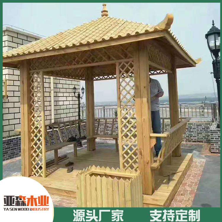 洛阳仿古四角凉亭 洛阳防腐木凉亭 许昌防腐木凉亭