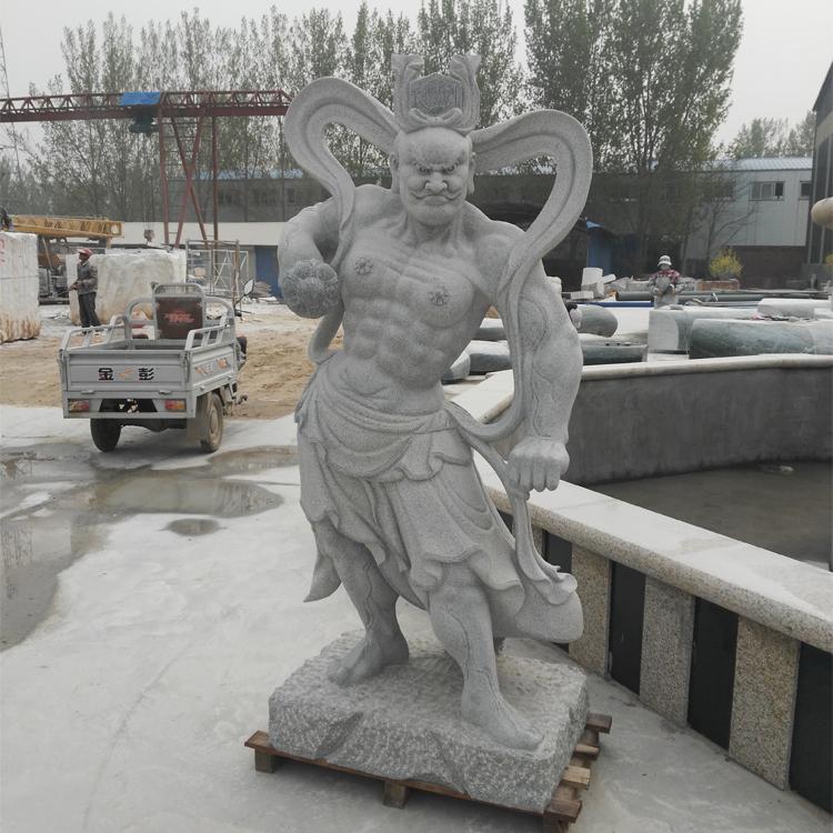 石雕哼哈二将 厂家定制青石哼哈二将雕塑 佛教人物石雕公园广场落地摆件