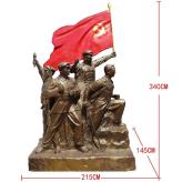 玻璃钢红军八路军人物雕塑  仿铜人物雕塑 抗战红色主题雕塑 抗战仿铜雕塑