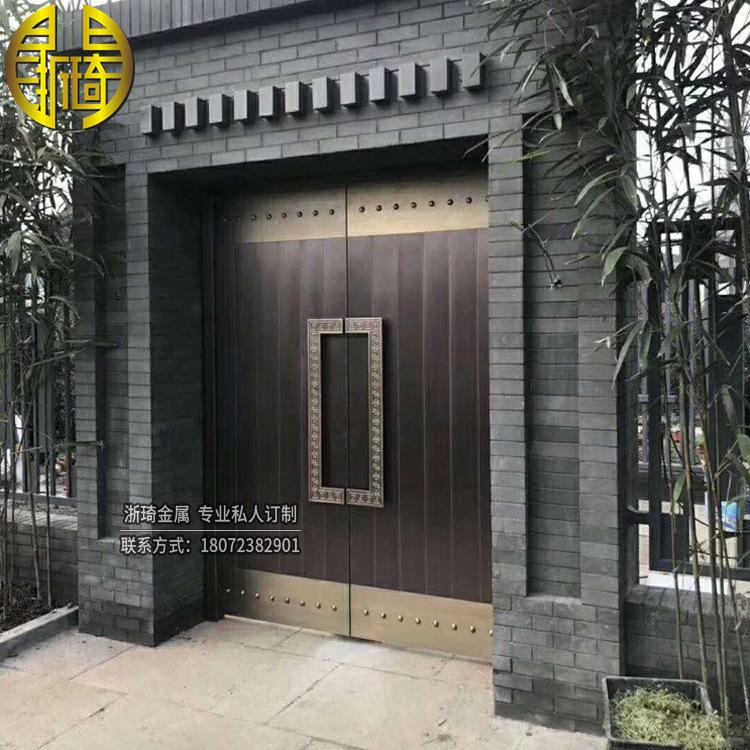 定制款中式仿古大门 农村防盗庭院大门 风格款别墅小区花园庭院大门
