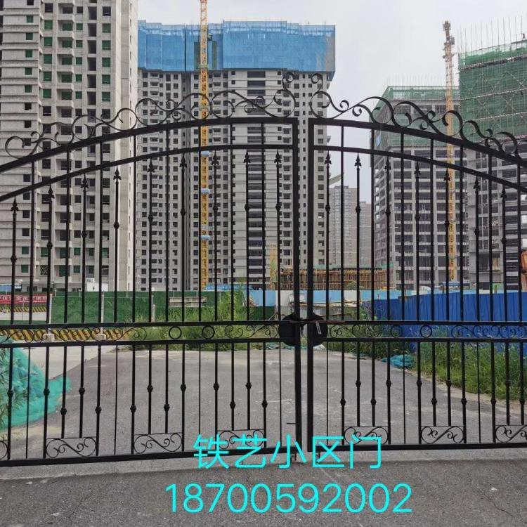 西安铁艺大门_庭院大门_铁艺大门_小区花园平开铁艺大门厂家_铁艺大门定制