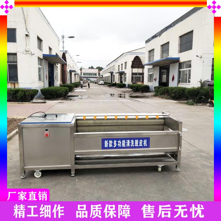 厂家热销山芋毛刷清洗机 土豆去皮毛辊清洗机 莲藕山药清洗去皮机