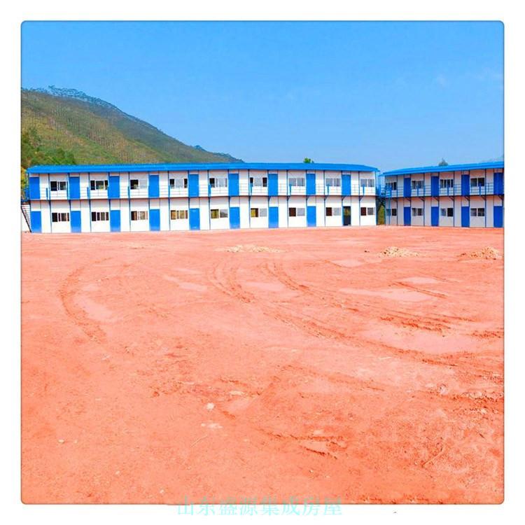 湖北厂家直销活动板房盛源可定制平顶活动板房工地防火活动板房