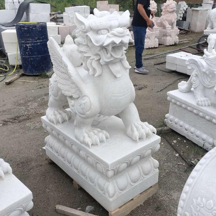 石雕汉白玉貔貅一对  吉祥神兽镇宅僻邪酒店门口招财进宝