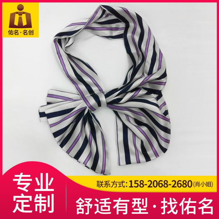 真丝领巾 女韩版简约时尚丝巾 印花装饰黑白条纹小方巾 佑名服饰