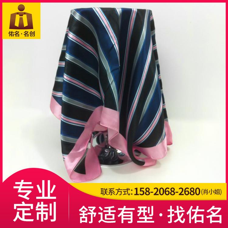 可定制缎面色丁小丝巾 日韩甜美仿真丝丝巾 数码条纹丁围巾 佑名服饰