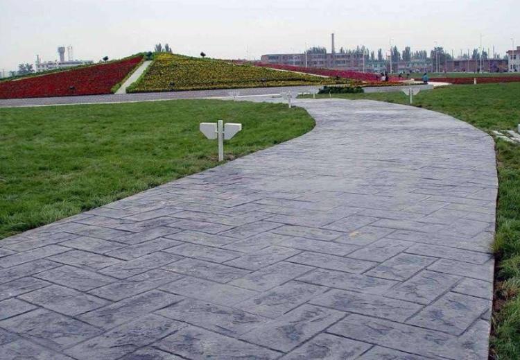 压花地坪路面施工压花地坪施工厂家彩色混凝土压花路面