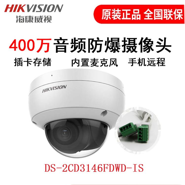 海康威视 DS-2CD3146FDWD-IS 400万防暴音频录入摄像头