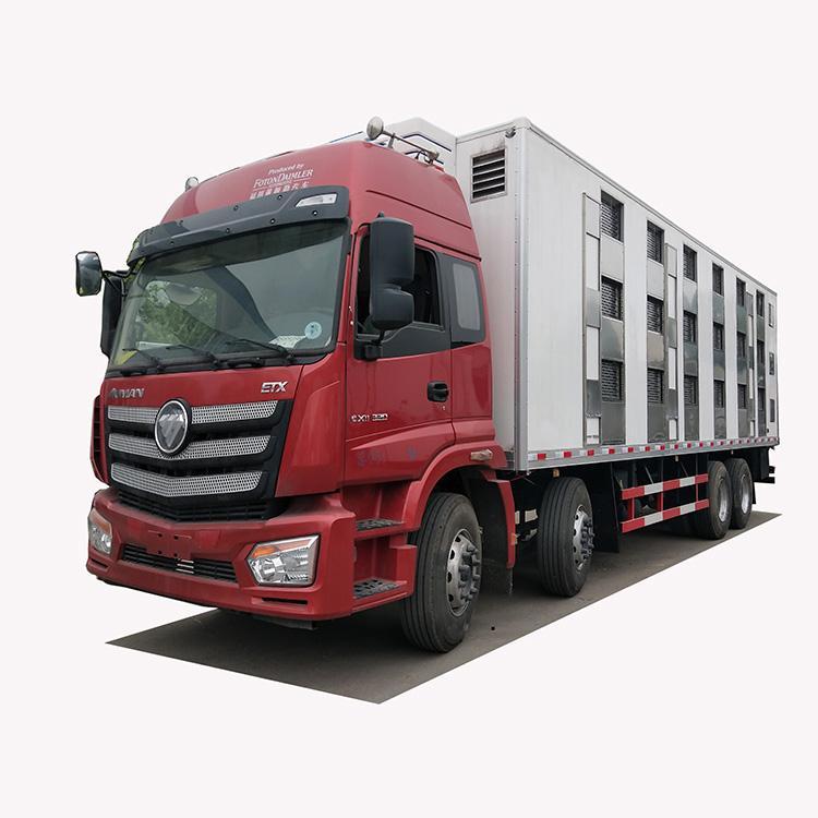 福田8X4 320马力 2层3层定制款恒温9米6活禽猪苗运输车