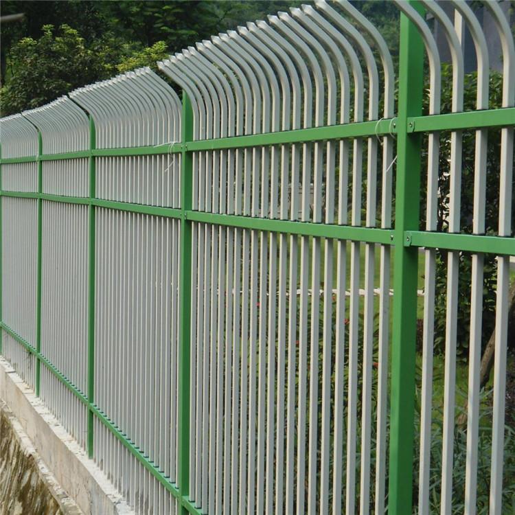 围墙护栏 那特锌钢护栏 小区庭院栅栏 蓝白镀锌方管