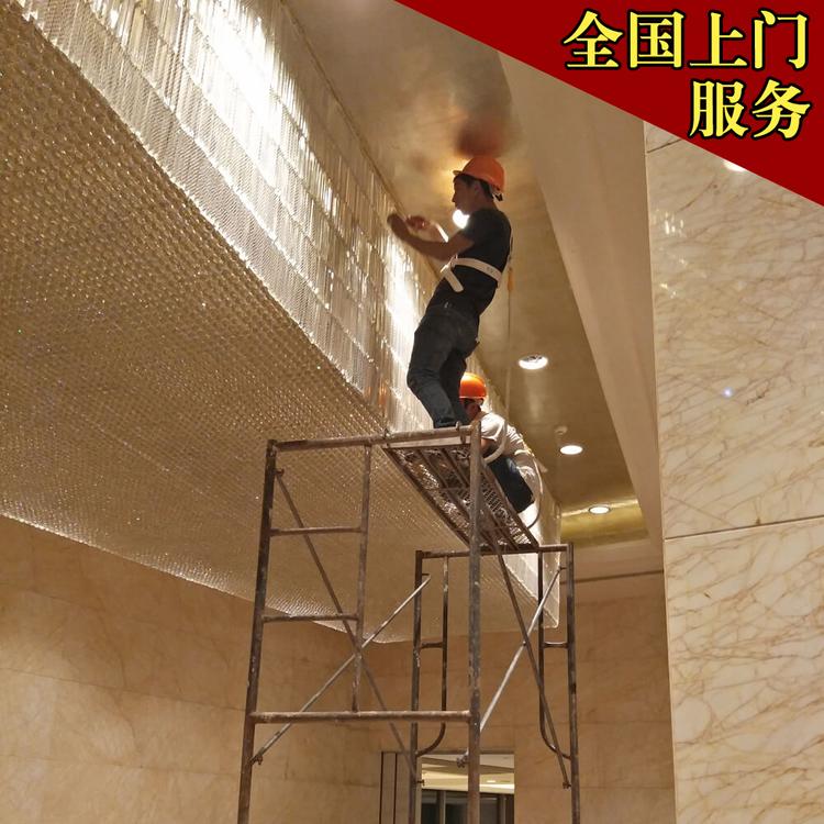 全国服务福州休闲会所银行大厅大堂ktv水晶灯清洗  非标工程灯具水晶吊灯维修定制