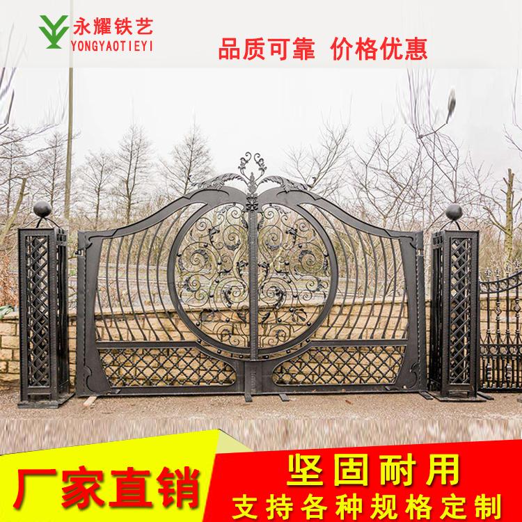 西安铁艺 别墅大门 庭院大门 铁艺大门 平开铁艺大门 厂家