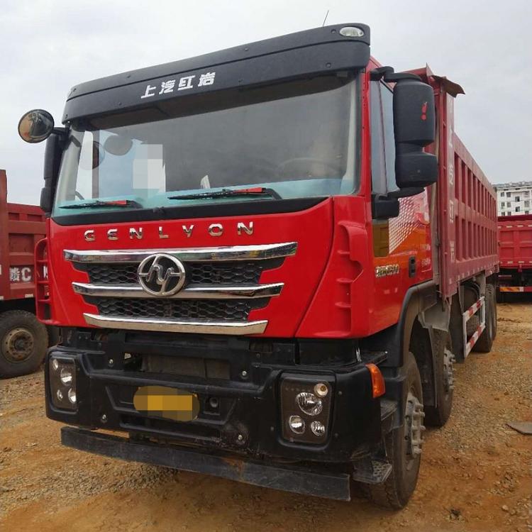 出售二手自卸货车 上汽 红岩杰狮 自卸车 前四后八 8米2大箱 柯索动力 430马力 国五排放 首付8万 可提档 可按揭