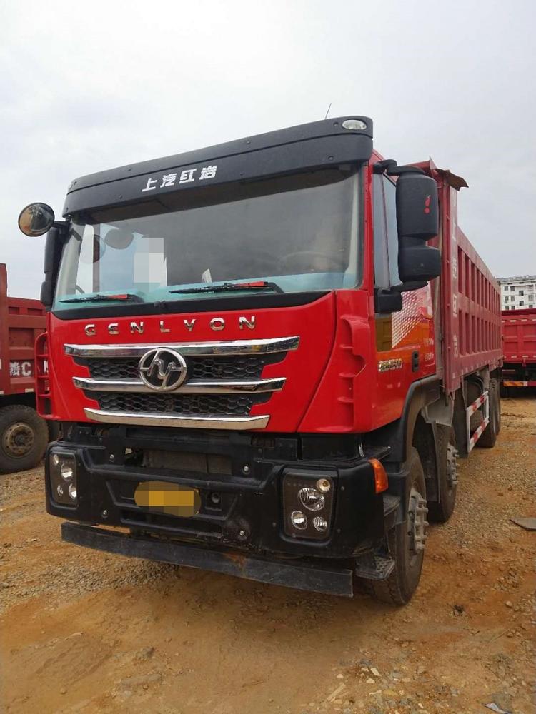 出售二手自卸货车 上汽 红岩杰狮  杰狮自卸车 前四后八 8米2大箱 柯索动力 430马力 国五排放 首付8万 可提档 可按揭