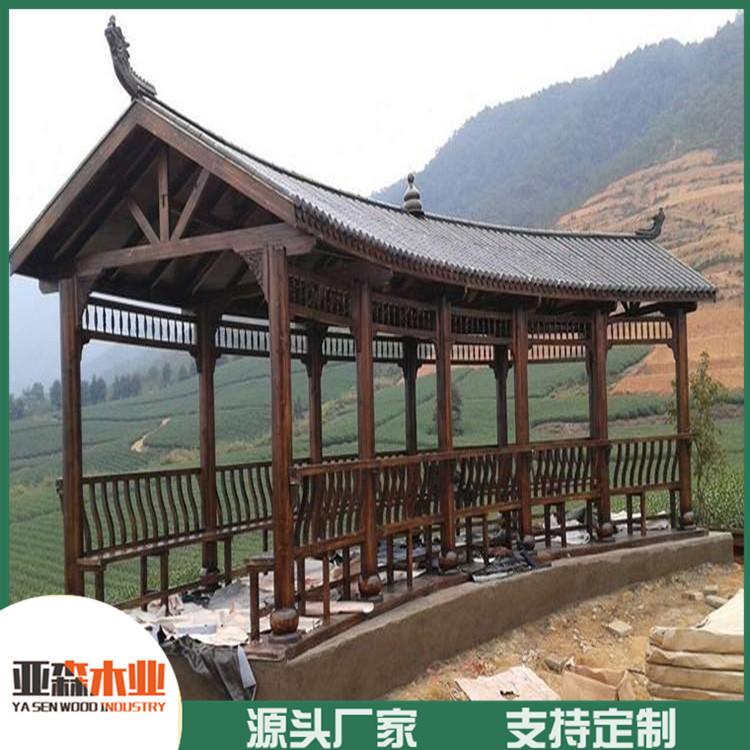 户外防腐木长廊 防腐木长廊工程 防腐木长廊厂家 亚森木业