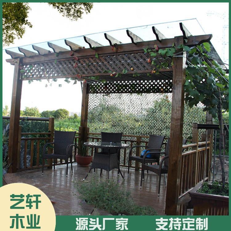 武汉碳化防腐木花架 湖南别墅防腐木花架 恩施防腐木花架