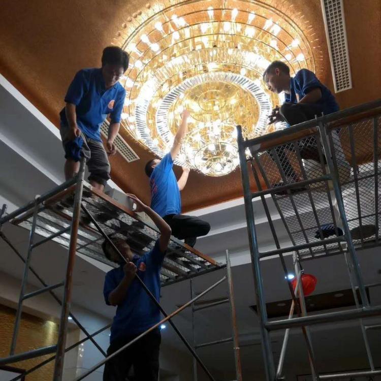 全国上门服务专业水晶灯清洗服务扬州新中式水晶吊灯 现代客厅餐厅大堂包间灯具 定制大型酒店非标工程灯