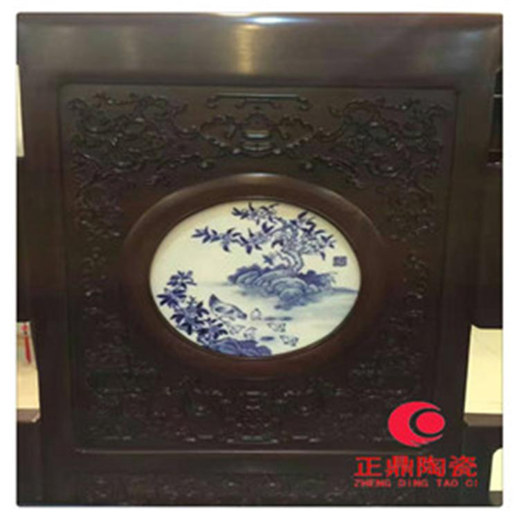 定制家具沙发青花瓷片镶嵌 定做红木沙发瓷片镶嵌