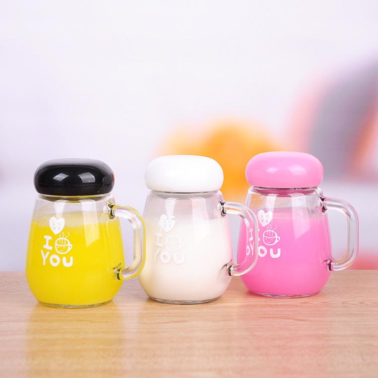 厂家直供旭淼批发_花茶水杯玻璃杯_过滤网玻璃水杯_奶茶饮料杯可定制logo