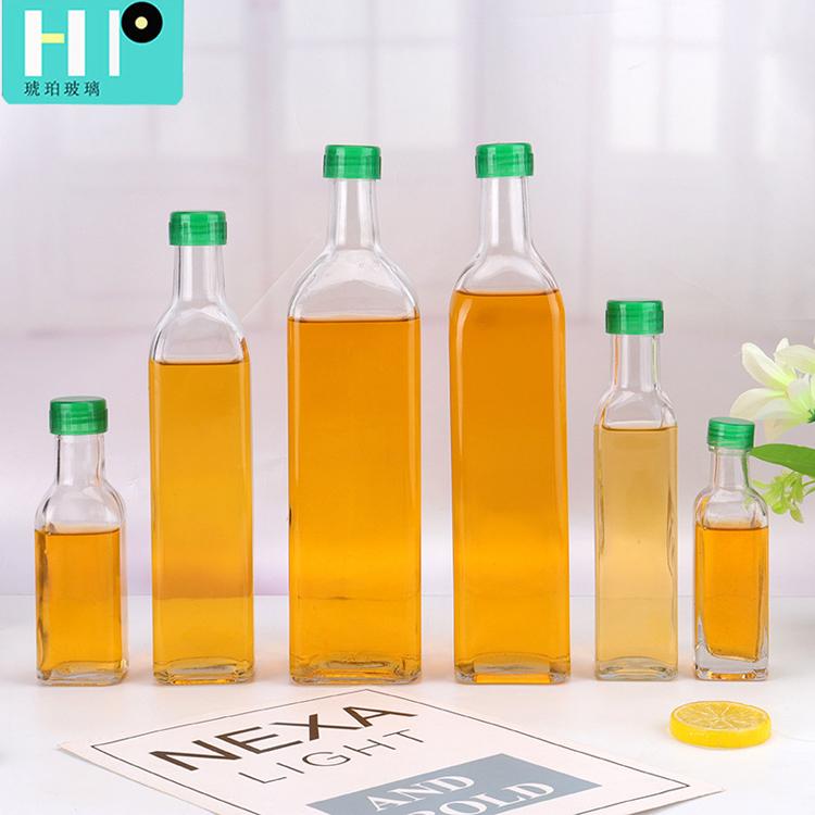 琥珀玻璃_250ml厨房配件芝麻油瓶_透明玻璃油壶_1000ml橄榄油食用油玻璃瓶_多尺寸可选容量瓶