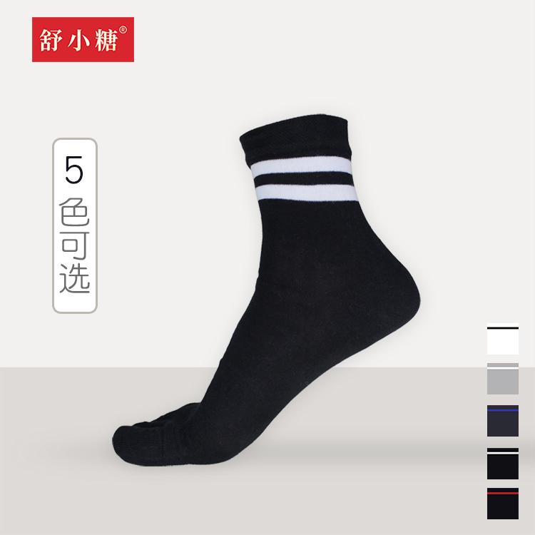 五指袜春夏男士分趾袜棉袜简约商务条纹休闲透气吸汗新品厂家批发