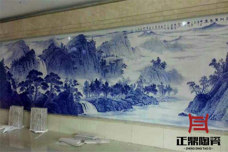青花山水陶瓷壁画定做 青花人物陶瓷壁画定制