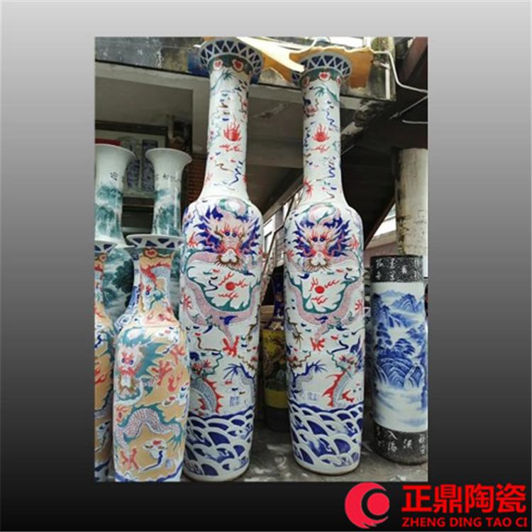 龙图案陶瓷花瓶 凤图案陶瓷花瓶 花鸟图案陶瓷花瓶