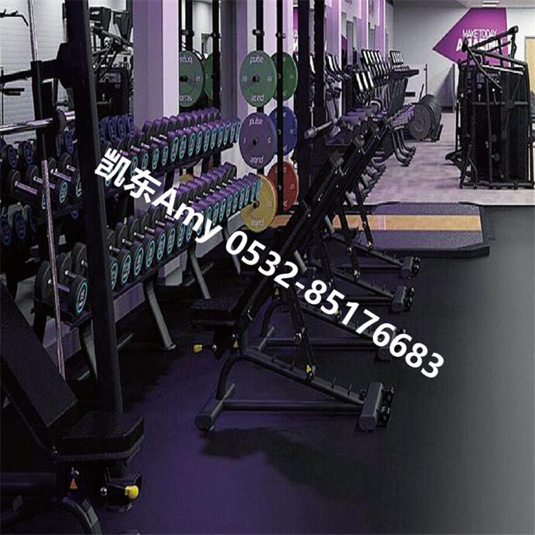 加厚防滑健身房垫 青岛凯东健身房垫 健身馆防震减噪铺地板 健身设备防护地垫