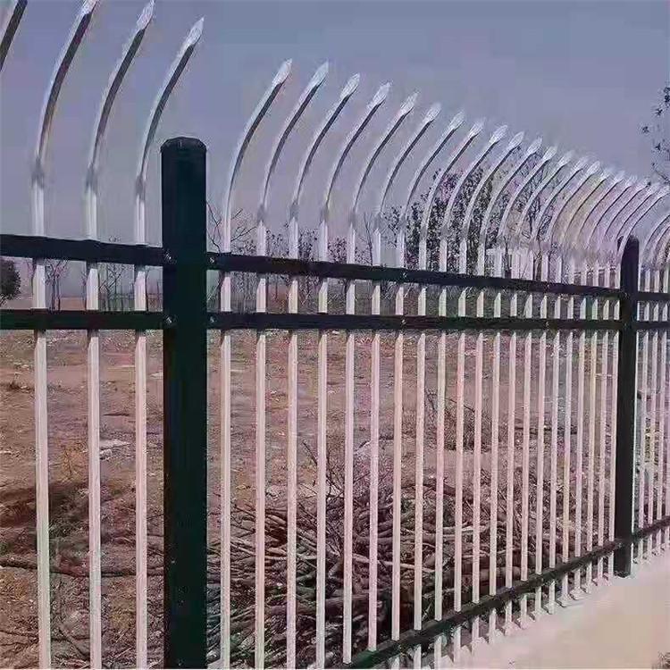 小区别墅锌钢铁艺围墙护栏 厂区锌钢围栏 黑色圆管铝抢尖焊接护栏