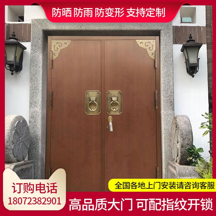 庭院门 别墅对开门 不锈钢院墙门 中式仿古门