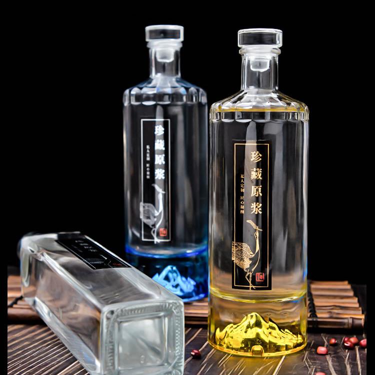 果酒葡萄酒瓶 饮料瓶 磨砂玻璃酒瓶  郓城富兴酒类包装