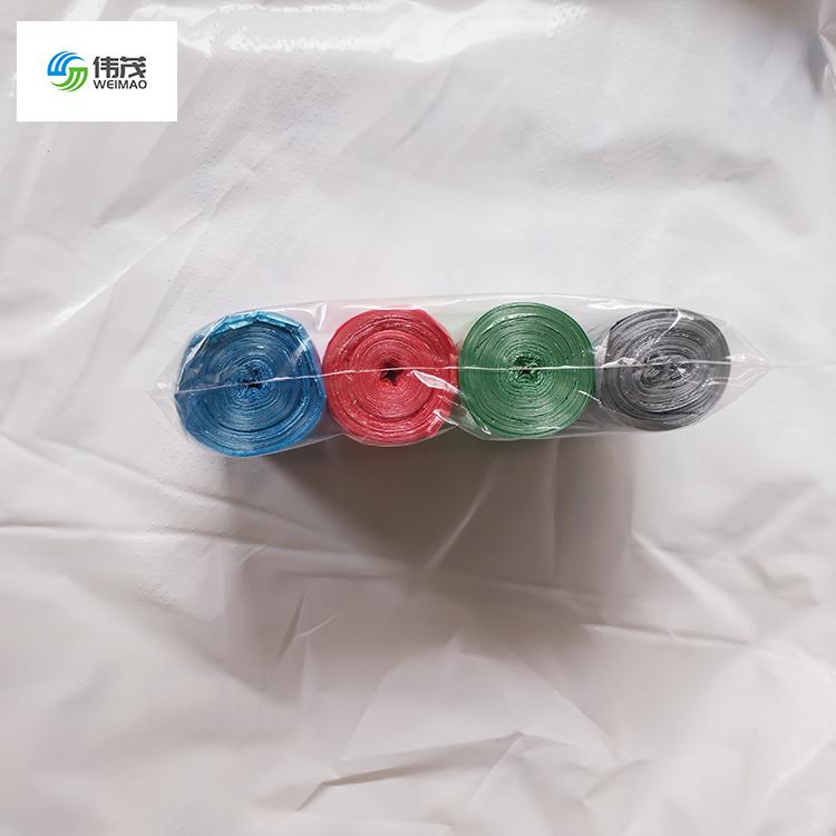 苏州2连包手提式背心式垃圾袋厂家直销 伟茂4连包彩色垃圾袋可定制 2连包手提垃圾袋量大批发