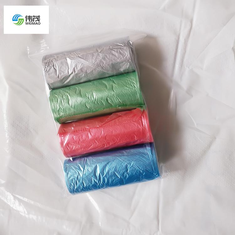 2连包手提垃圾袋量大批发 苏州2连包手提式背心式垃圾袋厂家直销 伟茂4连包彩色垃圾袋可定制