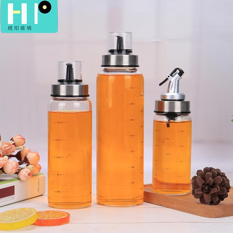 琥珀玻璃_500ml大容量防漏油瓶300ml调料瓶酱油瓶醋壶200ml厨房用品高硼硅调味油壶玻璃油瓶