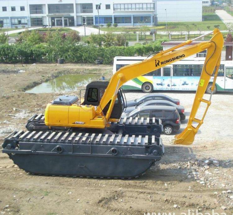 成都1方铲斗水陆两栖挖掘机_成都两栖挖掘机租赁