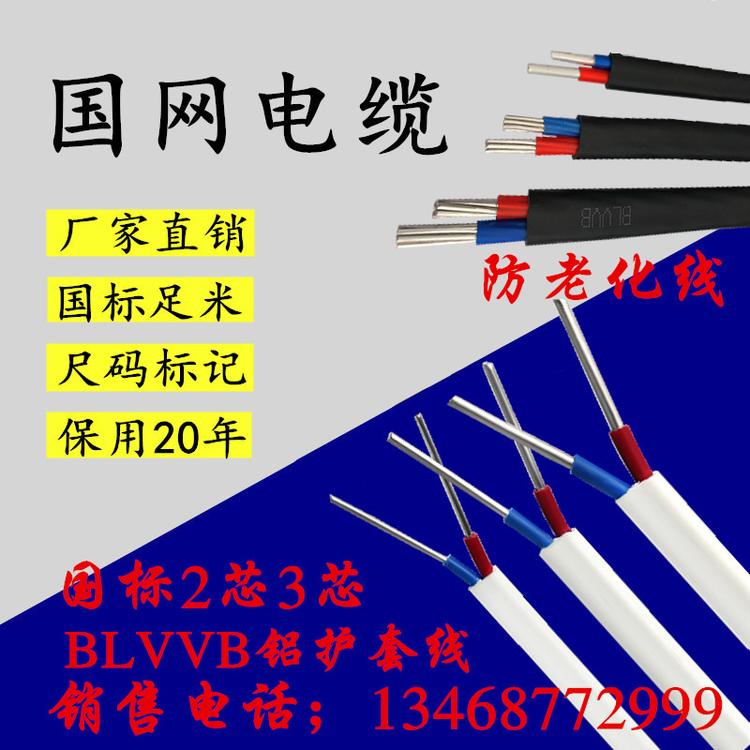 西安批发 铜护套线 铝护套线BVVB BLVVB 电缆厂家 陕西供应商